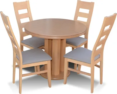 Obrázek produktu pro Klasický kulatý kulatý stůl dřevěný design jídelní stoly 4 židle jídelní set