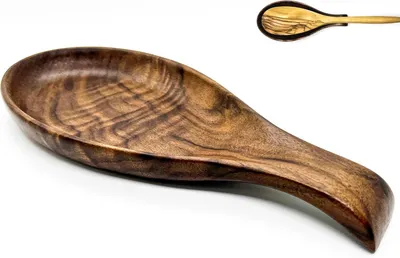 Imagen del producto de Soporte para utensilios de madera de nuez, multifuncional, ideal para la cocina, cocinar y hornear