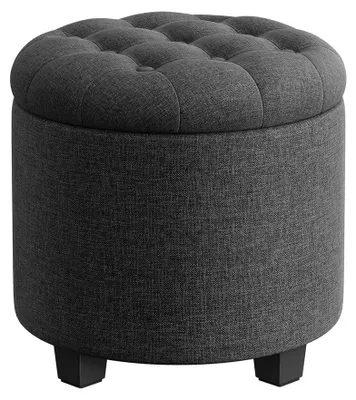 Produktbild von Aufbewahrungshocker - Fußhocker - Platzsparend - MDF - Leinenoptik - 45 x 45 x 44,5 cm