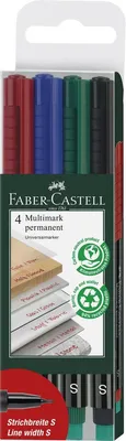 Produktbild von Faber Castell Multimark S Permanent Marker Set – 4 Colors – For CD/DVD Discs