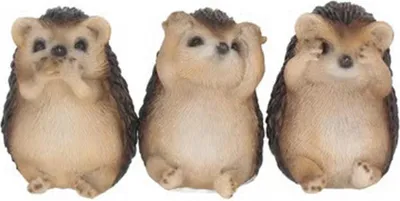 Produktbild von Nemesis Now - "Three Wise" Igel Sammelfigur (3er-Pack) CD2154 (Einheitsgröße) (Braun/Cremefarbe)