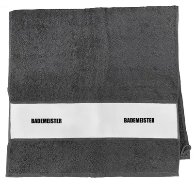 Produktbild von Huuraa Handtuch Bademeister Schriftzug 50x100cm Graphite Baumwolle Handtuch Geschenkidee