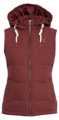 Obrázok produktu pre OXMO OXLew dámska vesta, stehovaná vesta, outdoorová vesta s kapucňou, vreckami, z bavlnenej zmesi, regular strih