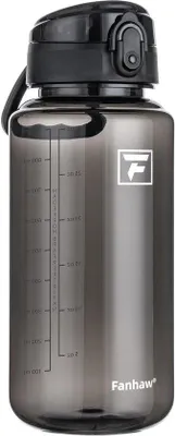 Image de Bouteille d'eau Tritan 1 L avec bouchon Chug – sans BPA, étanche, large ouverture – noir