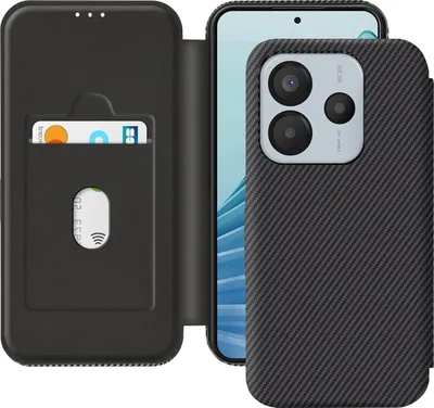 Obrázok produktu pre Avizar, karbónové puzdro pre Redmi Note 14 5G, držiak kariet s ochranou proti RFID, čierne