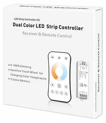 Produktbild von LED-Steuerungsset CCT RF 12–24 V DC, max. 10 A, mit Fernbedienung – Weiß