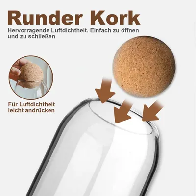 Produktbild von Luftdicht und stilvoll Glas Vorratsglas mit Korkball 750 ml Praktischer Verschluss
