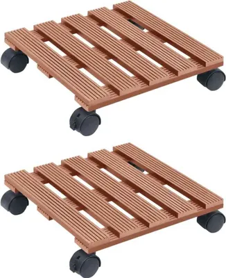 Produktbild von Pflanzenroller 2 Stk. Braun 30x30x7,5 cm WPC