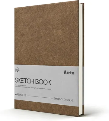 Productafbeelding van Hoogwaardig schetsboek, A5-formaat, 120 pagina's, 230 g/m², 50% katoen, zuurvrij papier, hardcover, 21,6 x 15,9 cm dik tekenblok voor aquarel