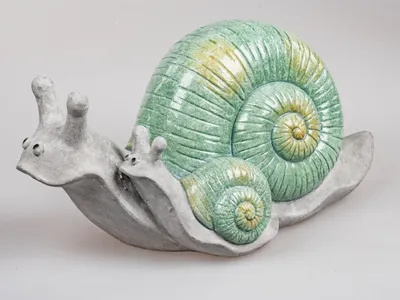 Produktbild von Dekofigur Schneckenpaar SOMMERZEIT H. 24cm L. 52cm grau grün Keramik Formano WA