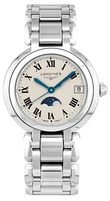 Produktbild von Longines PrimaLuna Moonphase Quarz-Damenuhr Silber 30,5 mm
