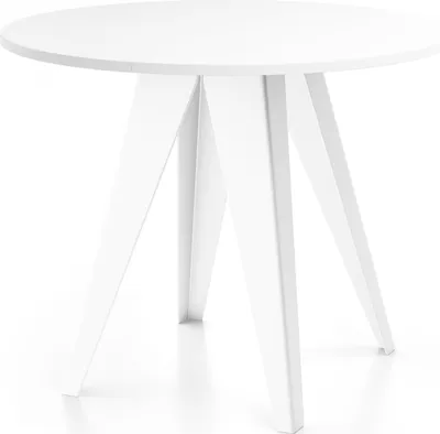 Obrázek produktu pro Jídelní stůl Glory White v industriálním stylu - moderní, kulatý - rozkládací z 90 cm na 130 cm, kovové nohy s práškovým nástřikem, stůl do malé kuchyně - bílý