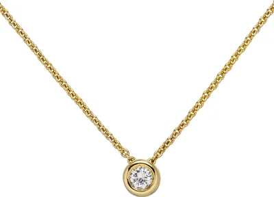 Produktbild von Collier Ankerkette mit Anhänger Solitär Diamant Brillant 585 Gold Gelbgold, 45cm