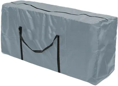 Produktbild von Graue Aufbewahrungstasche aus 210D-Oxford-Gewebe für Möbel und Gartenkissen, 116 x 47 x 51 cm, 122 x 39 x 55 cm und 173 x 76 x 51 cm, UV- und feuchtigkeitsbeständig