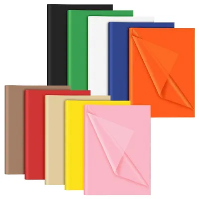 Zdjęcie produktu dla Zestaw papieru pergaminowego, 60 arkuszy, 10 kolorów, papier do pakowania prezentów, papier artystyczny, do rękodzieła, do dekoracji na imprezy, do pakowania prezentów, na urodziny, na imprezy tematyczne, do dekoracji
