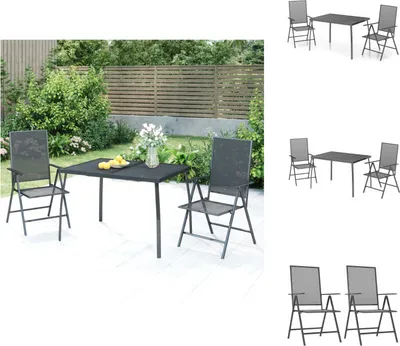 Image de vidaXL Ensemble de jardin 3 pièces anthracite acier - Ensemble de meubles de jardin