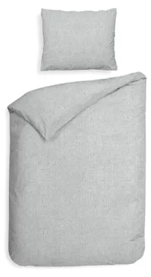Produktbild von Heckettlane Franela Bettbezug - 135x200 cm – 100% Baumwoll-Flanell – Hochwertige Bettwäsche mit motiv – Weich - Atmungsaktiv und Hautfreundlich – inkl. 80x80 cm Kissenbezug – Grau