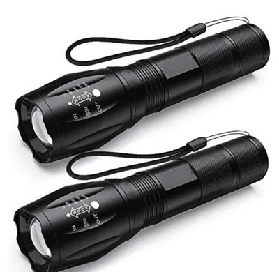 Produktbild von 2x LED Taschenlampe Polizei Lampe wiederaufladbar Zoom PowerAkku Ladegerät Swat