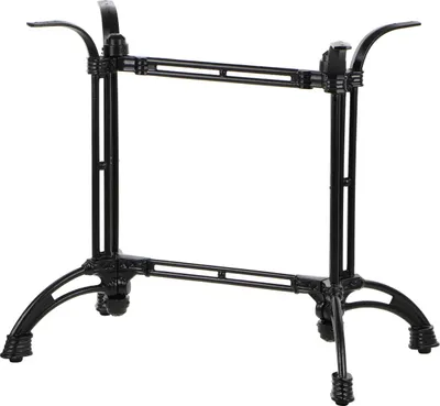 Image de Pied de table double en fonte SH-5027, pour bureau, hôtel, restaurant, dimensions 82x51x73 cm, noir