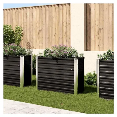 Produktbild von Hochbeet Anthrazit 100x40x77cm aus verzinktem Stahl