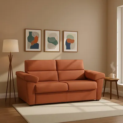 Immagine prodotto di Seui - Divano Letto 2 Posti, 185x95 cm Arancione, Sfoderabile  Italy