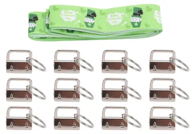 Immagine prodotto di 12 elementi di fissaggio per portachiavi e 1 rotolo di clip per portachiavi con anelli, ideali per progetti di braccialetti e laccetti, colore argento