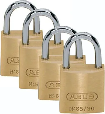 Zdjęcie produktu dla Kłódka ABUS 65/30 30 mm, zestaw 4 sztuki, zamykane na ten sam klucz