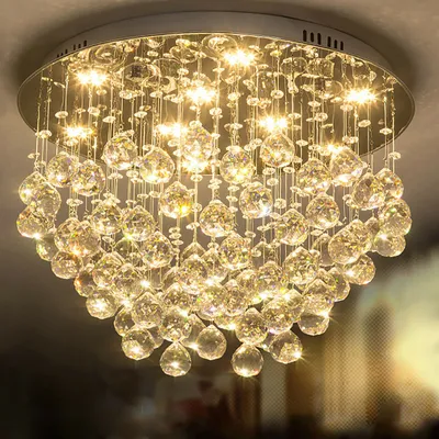 Produktbild von Ø50cm LED Moderner Dimmbarer Kronleuchter K9 Kristall Unterputz Deckenleuchten Deckenlampe Licht für Wohnzimmer Schlafzimmer Esszimmer Flur Café Restaurant Hotel