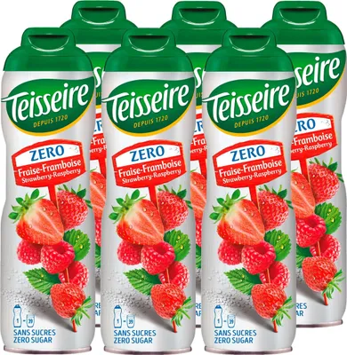 Produktbild von Teisseire Sirup Erdbeer-Himbeer zero Zucker 600ml - Cocktails (6er Pack)