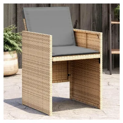 Produktbild von Gartenstühle mit Kissen 4 Stück aus Poly Rattan, Gartenmöbel, Terrassenstühle, Balkon Sessel