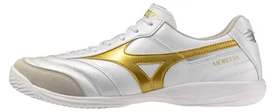 Obrázek produktu pro Mizuno Morelia Sala Elite In – bílá/fotbalová zlatá/galaktická stříbrná, velikost: 12