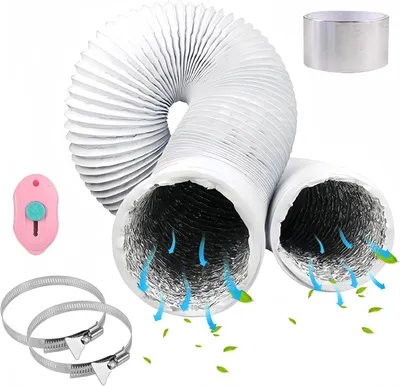 Immagine prodotto di Tubo di scarico da 125 mm, 2 metri, in PVC e alluminio flessibile, per la ventilazione