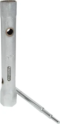 Obrázok produktu pre KS Tools 518.0878, Kľúč na sviečky, 1 kusov, Chróm, Chrómovo-vanádová oceľ, ISO 1085, DIN 896, ISO 2236, 18 cm
