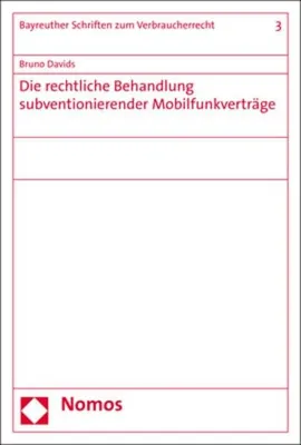 Produktbild von Buch über die rechtliche Behandlung von Mobilfunkverträgen mit Subventionen