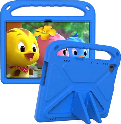 Produktbild von Hülle für Huawei Mediapad T5 10,1 Zoll, Leichte Stoßfeste Eva Kinder Schutzhülle mit Griff und Faltbarem Ständer Blau