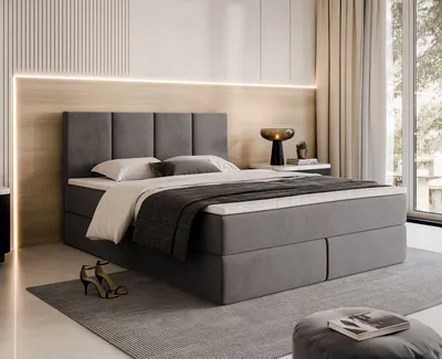 Produktbild von Gepolstertes Bett ELZA, 160x200 – Jasmine 96 / mit Topper