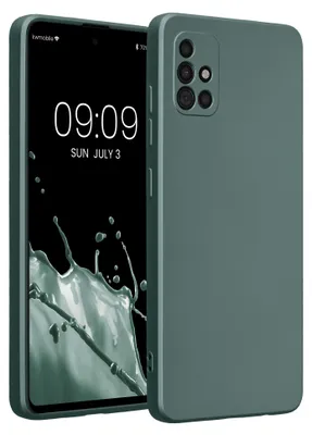 Produktbild von kwmobile Handyhülle für Samsung Galaxy A51 Hülle - weiche Silikon Case metallisch schimmernd - Schutzhülle Cover - Metallic Petrol