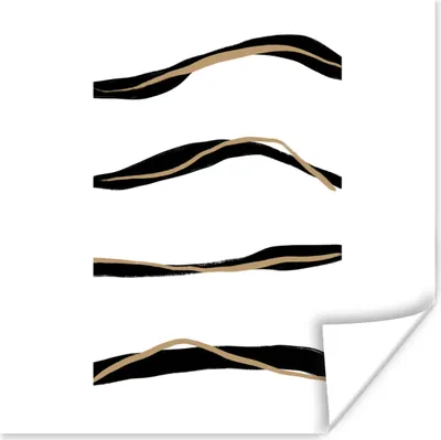Produktbild von MuchoWow® Poster Linie - Schwarz - Design 75x75 cm - Wand Dekoration