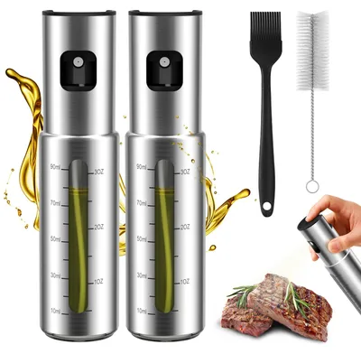 Produktbild von KitchenBoss Ölsprüher für Speiseöl 100ml Ölspray für Heißluftfritteuse Edelstahl