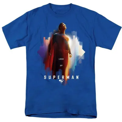 Image de T-shirt Superman - "2025 Look Up" - Unie Homme/Femme - Modèle TV40081 (Taille L) (Bleu roi)