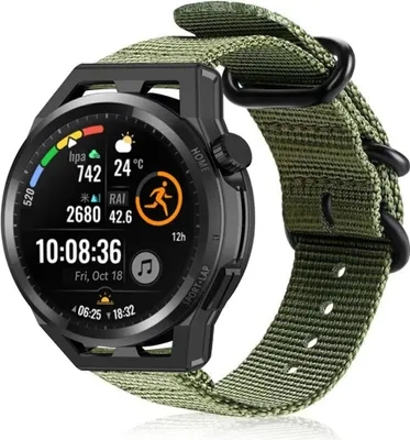 Produktbild von Strap-it Huawei Watch GT Nylonarmband mit Schnalle (Grün)
