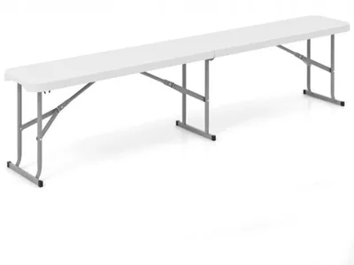 Zdjęcie produktu dla Składana ławka trzysiedzeniowa NP11891WH-1, wymiary: 182 x 27,5 x 43 cm, kolor: biały