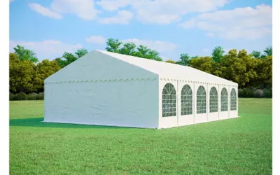 Productafbeelding van Partytent 8x12 m MAX+ – PVC 550 g/m², brandvertragend, zijhoogte 2,6 m, buizen Ø50 mm, tot 190 personen - Wit