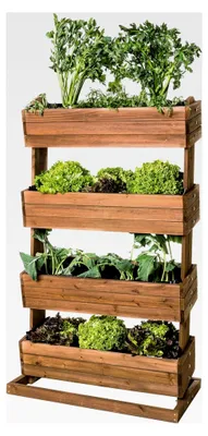 Produktbild von Vertikales Hochbeet mit 4 Etagen - Gemüse- und Kräuterbeet für Terrasse, Balkon und Garten