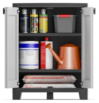 Produktbild von Dmora Außenschrank Oshawa 80x44x100h cm Grau, 2 Regalböden Flügeltüren