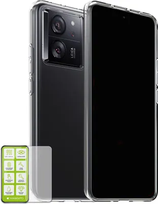 Produktbild von Für Xiaomi 13T / 13T Pro Silikon Hülle H9 Glas Handy Tasche Etuis Cover Case Kappe