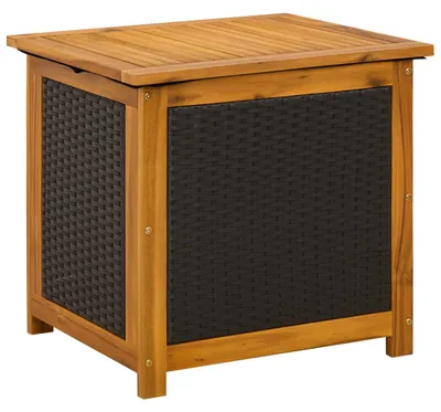 Immagine prodotto di vidaXL Contenitore da giardino in legno massello di acacia, 185 litri, 60 x 50 x 56 cm, nero
