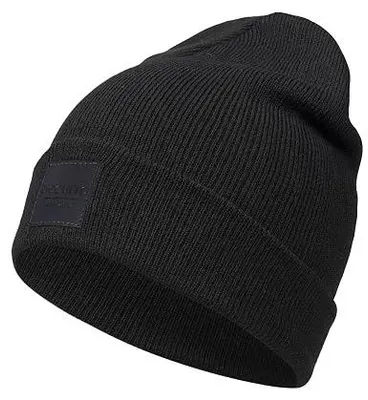 Zdjęcie produktu dla Czapka zimowa beanie occulto leatherpatch dla mężczyzny czarna