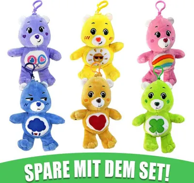 Obrázok produktu pre Sada 6 plyšových príveskov „Glücksbärchi“ – cca 14 cm