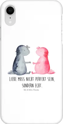Produktbild von Mr. & Mrs. Panda Iphone XR Handyhülle Axolotl Liebe - Weiß - Geschenk, Premium Kunststoff, Handy Case, Valentinstag
